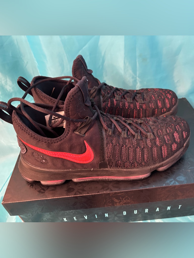 Nike Zoom Kd9 Prm Black/Hot Punch Size 11.5 Near Mint W/ Box